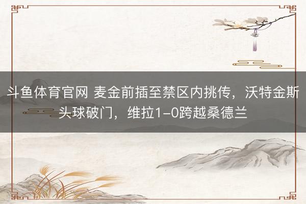 斗鱼体育官网 麦金前插至禁区内挑传,沃特金斯头球破门,维拉1-0跨越桑德兰